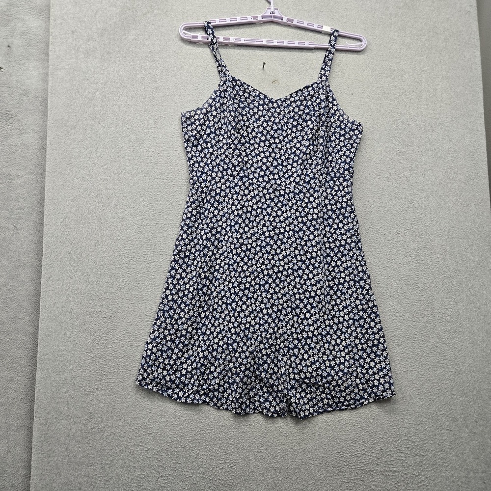 Old Navy Women Dress 3X Blue Floral Cami Knee Length Fit & Flare Smocked